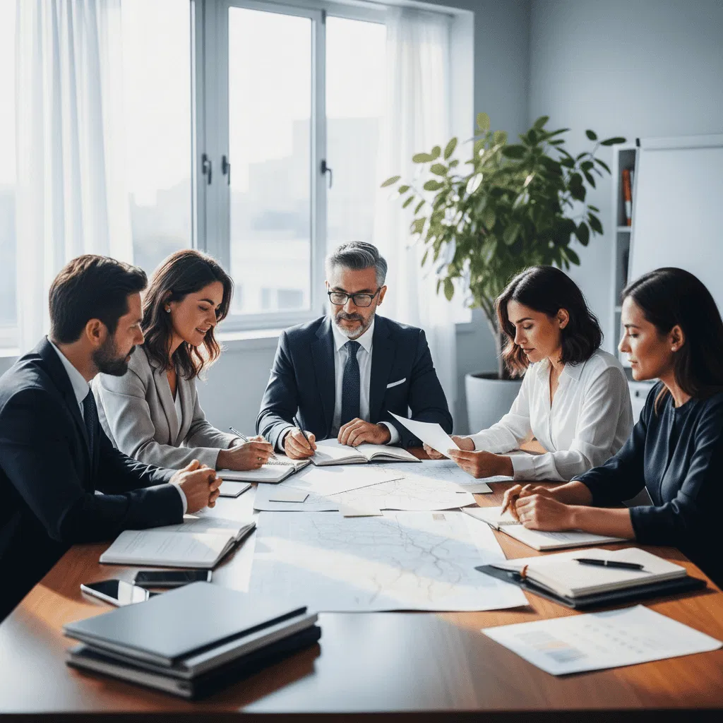 Equipo corporativo en una reunión de negocios